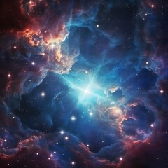 Amazing nebula. Stars and galaxies in space. Space background. Generative AI.