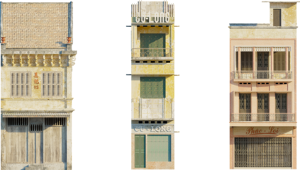 Front elevation old house cutout