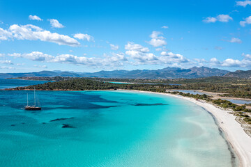 Aerial View of Cala Brandinchi, Gallura, Northwestern Sardinia, Italy