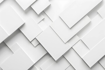 A modern abstract background features white geometric layers with varying depths and angles. Perfect for design projects, presentations, or digital artwork.