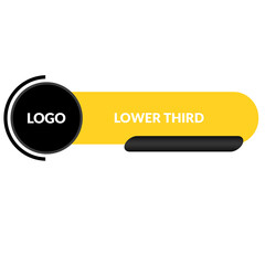 Yellow Lower third Label Banner design