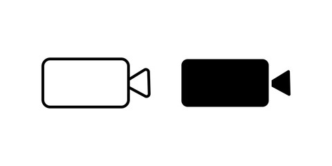 Fototapeta premium Video camera Icon Symbol isolated white background. vector illustration. color editable.