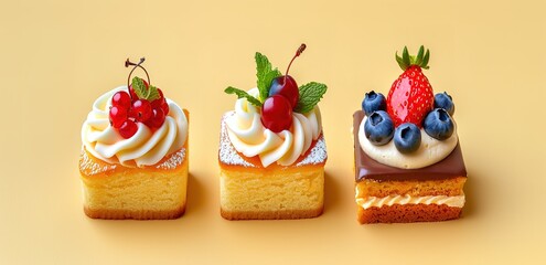 tempting pieces of cake to eat. a sweet cake with a delicious taste. generative AI