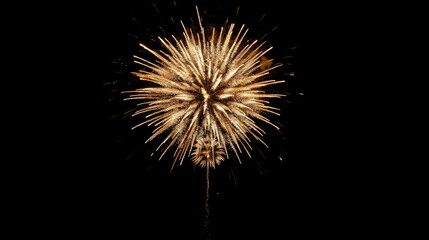 Colorful celebration fireworks isolated on black night sky background. Wonderful fireworks exploding