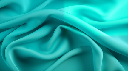 Fototapeta premium Teal Fabric Folds Texture Background