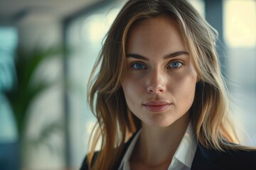 Portrait of a cute confident business woman in office