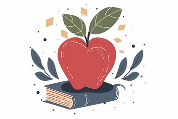 Logo for Teacher Appreciation Day featuring a stylized apple, books, and an appreciation message in elegant typography
