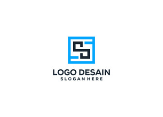 Letter S logo  square infinity logo design
