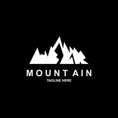 Mountain logo design template vector. Vintage mountain vector logo design and illustration.