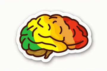 Rainbow colored brain illustration, symbolizing diversity, creativity, and the spectrum of cognitive processes
