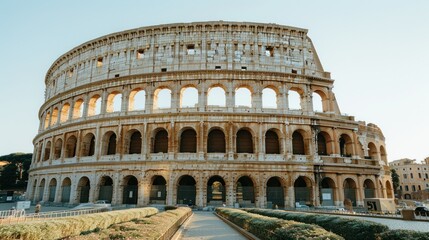 Fototapeta premium Historic colosseum in rome, italy iconic tourist attraction and architectural landmark in the eternal city