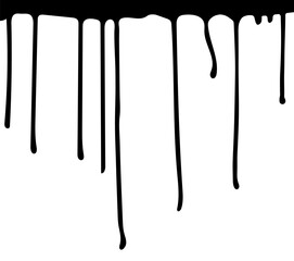 Drips of black ink paint, background. Vector illustration