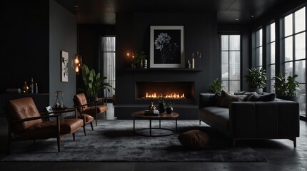 Urban Sanctuary, Delving into the Stylish Depths of a Modern Dark Home Interior