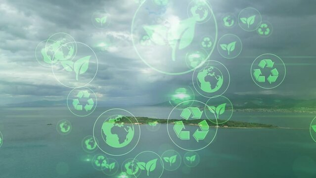 Sustainable Development Climate Action i Motion Graphic Animation 17 Global Goals Concept . High quality 4k footage