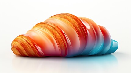 Croissant isolated on white background. Sweet pastry, puff pastry, bun, glazed croissant.