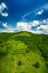 Amazing Aerial view of Stara Planina Mountain near Kotel city, Bulgaria