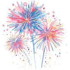 Watercolor fireworks