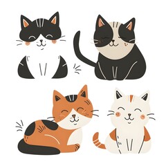 Fototapeta premium Watercolor cute cats