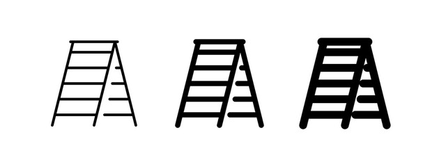 Editable folding ladder, step, stepladder vector icon. Construction, tools, industry. Part of a big icon set family. Perfect for web and app interfaces, presentations, infographics, etc