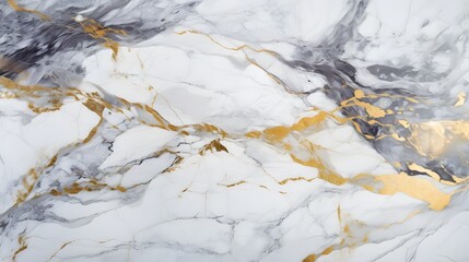 Naklejka premium Marble granite white with gold texture. Generative AI.