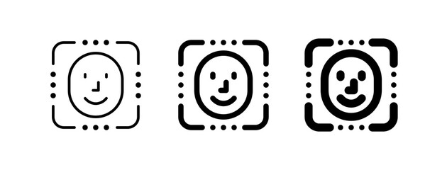 Editable facial recognition, scan vector icon. AI technology, artificial intelligence, computer. Part of a big icon set family. Perfect for web and app interfaces, presentations, infographics, etc