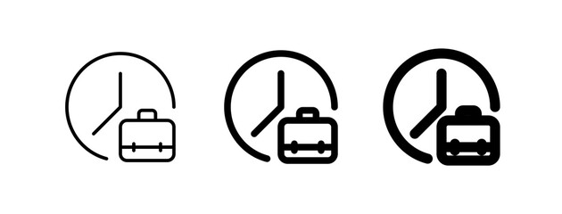 Editable work hour, freelancer, time, briefcase vector icon. Remote work, job, profession. Part of a big icon set family. Perfect for web and app interfaces, presentations, infographics, etc