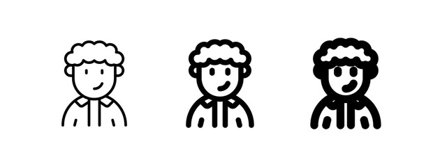 Editable person with curly hair avatar vector icon. User, profile, identity, persona. Part of a big icon set family. Perfect for web and app interfaces, presentations, infographics, etc