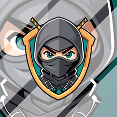 Cute Ninja Gaming Logo esport Template