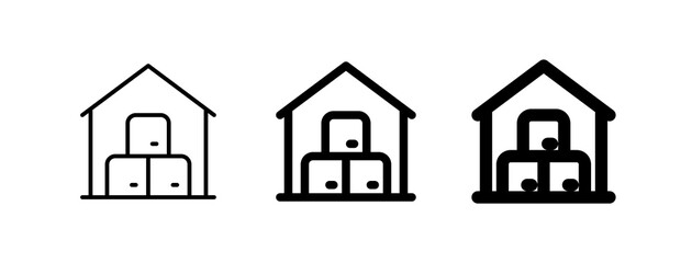 Editable warehouse vector icon. Shipping, delivery, e-commerce, transport, logistics. Part of a big icon set family. Perfect for web and app interfaces, presentations, infographics, etc