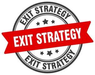 exit strategy stamp. exit strategy label on transparent background. round sign