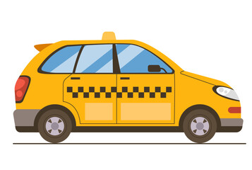 Yellow taxi car service city isolated concept. Vector flat graphic design illustration