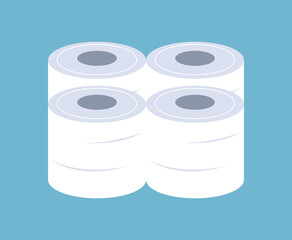 Roll towel toilet paper isolated concept. Vector flat graphic design illustration
