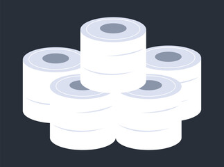 Roll towel toilet paper isolated concept. Vector flat graphic design illustration
