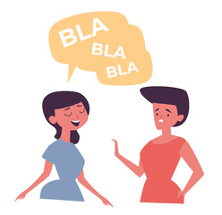Uninteresting confused bored talk dialogue isolated concept. Vector flat graphic design illustration
