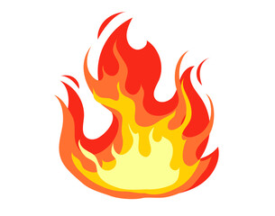 Fire flame cartoon burn isolated concept. Vector graphic design illustration