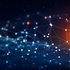 Obraz premium Abstract digital background. Network connection and data transfer concept. Generative AI.