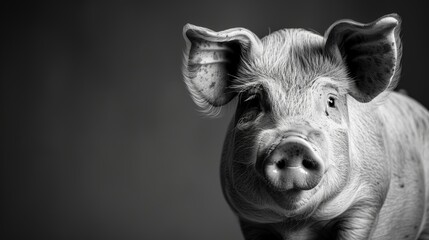 Adorable Pig in a Farm Setting Generative AI