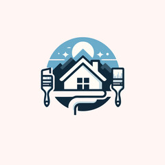painting logo, house painting logo, painting service logo, paint brush logo