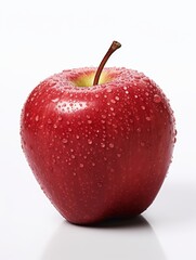 Fresh Red Apple on White Background Generative AI