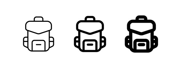 Editable backpack, bag, rucksack vector icon. . School, travel, hiking, backpacking. Part of a big icon set family. Perfect for web and app interfaces, presentations, infographics, etc