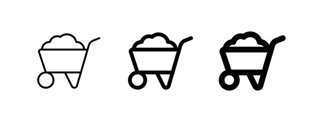 Editable wheelbarrow vector icon. Gardening, landscaping, horticulture, construction, industry. Part of a big icon set family. Perfect for web and app interfaces, presentations, infographics, etc