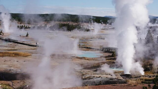 Yellowstone National Park Geysers on August 27, 2023, USA