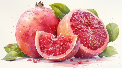 Vibrant Guava Illustration in Pastel Colors Generative AI