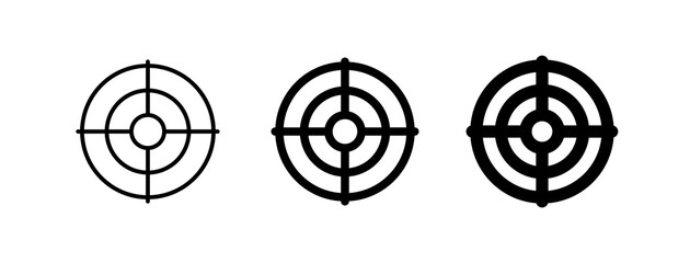 Editable shooting game, target, focus vector icon. Video game, game elements. Part of a big icon set family. Perfect for web and app interfaces, presentations, infographics, etc