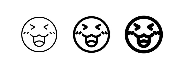 Editable happy cute face expression emoticon vector icon. Part of a big icon set family. Part of a big icon set family. Perfect for web and app interfaces, presentations, infographics, etc