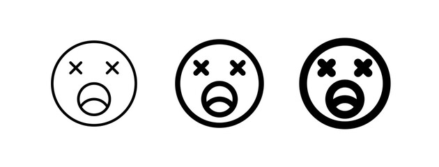 Editable exhausted, tired, expression emoticon vector icon. Part of a big icon set family. Part of a big icon set family. Perfect for web and app interfaces, presentations, infographics, etc