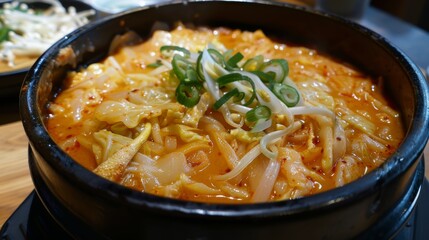 Spicy Korean Cabbage Noodle Dish Generative AI