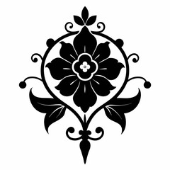  high-resolution line art in a vintage style featuring floral shapes and ornaments.