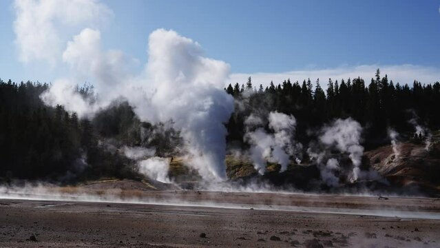 Steamy Yellowstone National Park Geysers, August 27, 2023