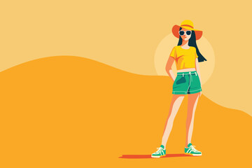fashion woman. summer concept. lifestyle shopping vector illustration